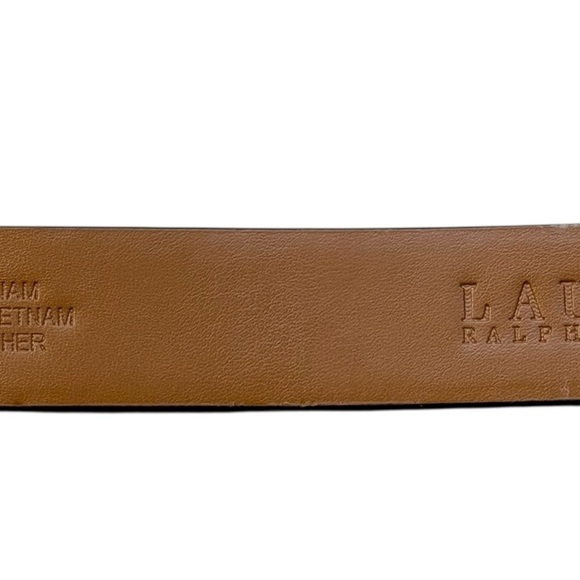Lauren Ralph Lauren White Textured Leather Belt, Gold Colored Buckle Size XL NWT - Picture 4 of 6